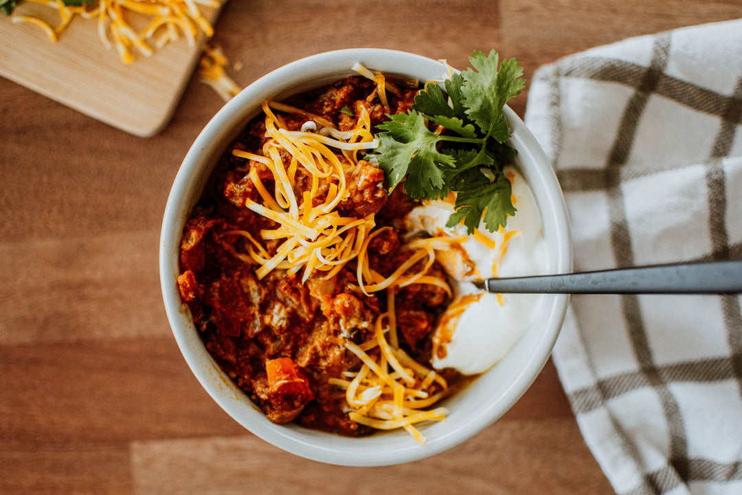 pumpkin chili in a bowl