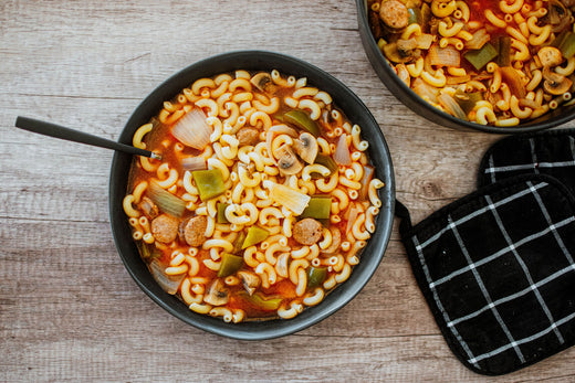 italian sausage soup in a bowl