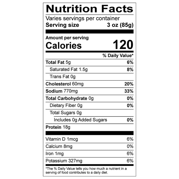 organic prairie ham nutritional information